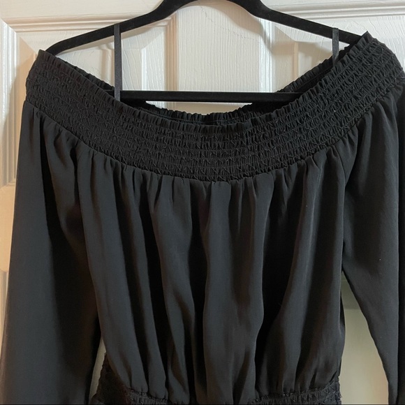 Abercrombie & Fitch Black Off-the-Shoulder Boho Dress - Picture 5 of 9